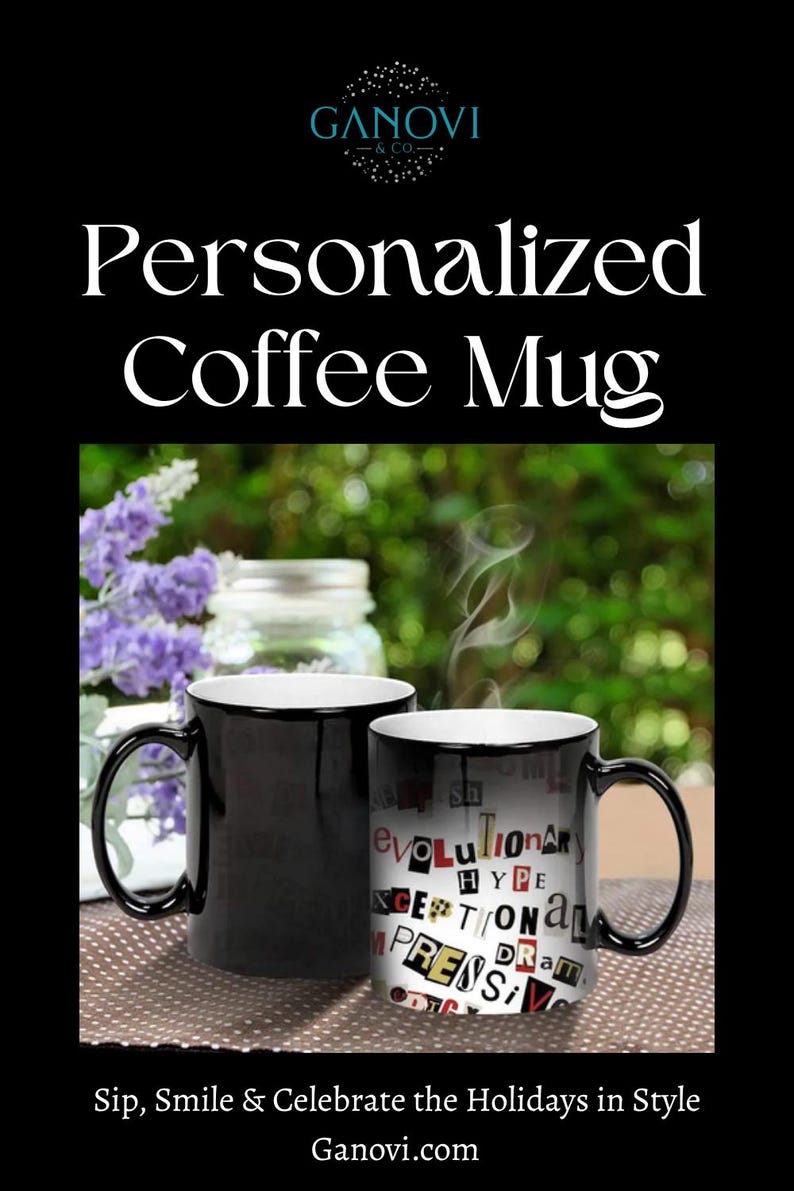 Heat Activated Photo Mug, Color Changing Mug, Magic Mug, Custom Text Personalized Microwave Safe Mug, Surprise Gift, Black and White Mug image 11