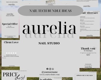Editable Canva Nail Tech Social Media Bundle (13 Templates)