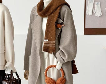 Oversized Longline Belted Wool Coat | Double-faced Fabric Coat | SAGE