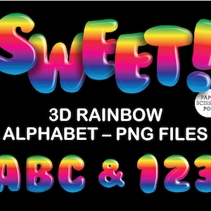 Rainbow alphabet png, colorful font numbers and symbols, rainbow alphabet letters sublimation clipart, instant download, instant download