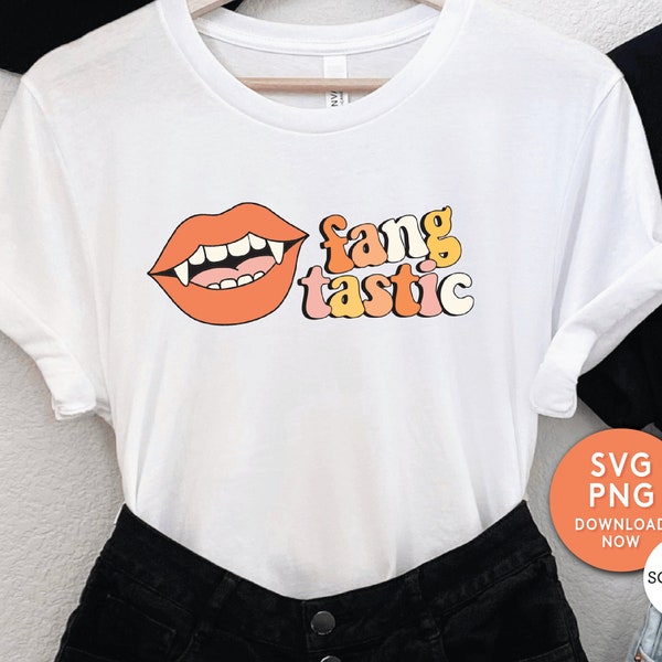 Fangtastic vampire sublimation png, Halloween cricut design, Instant download, spooky sublimation design, Halloween svg tee ready to press