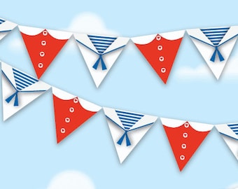 Gender Reveal Banner, Twins Baby Shower Decor, Nautical Decor, Navy,Red, White and Blue, Baby Reveal Banner, Twins Reveal Garland