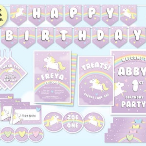 Pastel Unicorn Banner, Girls Birthday Decor Pastel Nursery Decor, Girls Name Banner, Unicorn Birthday, Baby Shower Pastel Baby Name Banner image 3