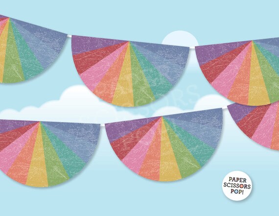 Rainbow Banner, Unicorn Party Decor Rainbow Garland, Instant Download, Printable Unicorn Party Decor, Rainbow Photo Prop Birthday Banner Il_570xn
