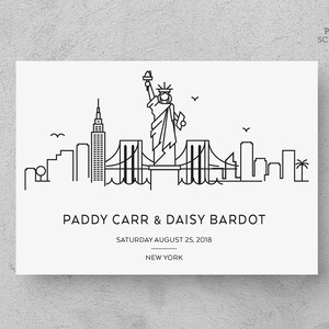 Minimalist New York City Skyline Save the Date (Digital File) image 2