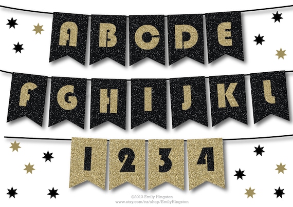 Gastby Party Decor Classroom Banner Alphabet Garland Template, Great Gatsby Banner Class Banner, Gatsby Wedding Decor, Graduation Banner Il_570xn