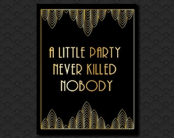 Gatsby Zeichen, Art Deco Hochzeitsdeko (Instant Download)