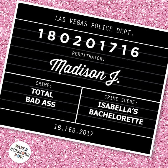 Bachelorette Mugshot Sign, Editable Mughot Sign, Printable Mugshot, Police Photo Prop, Mugshot Party Sign,Edit and Print, Hen Party Decor Il_570xn