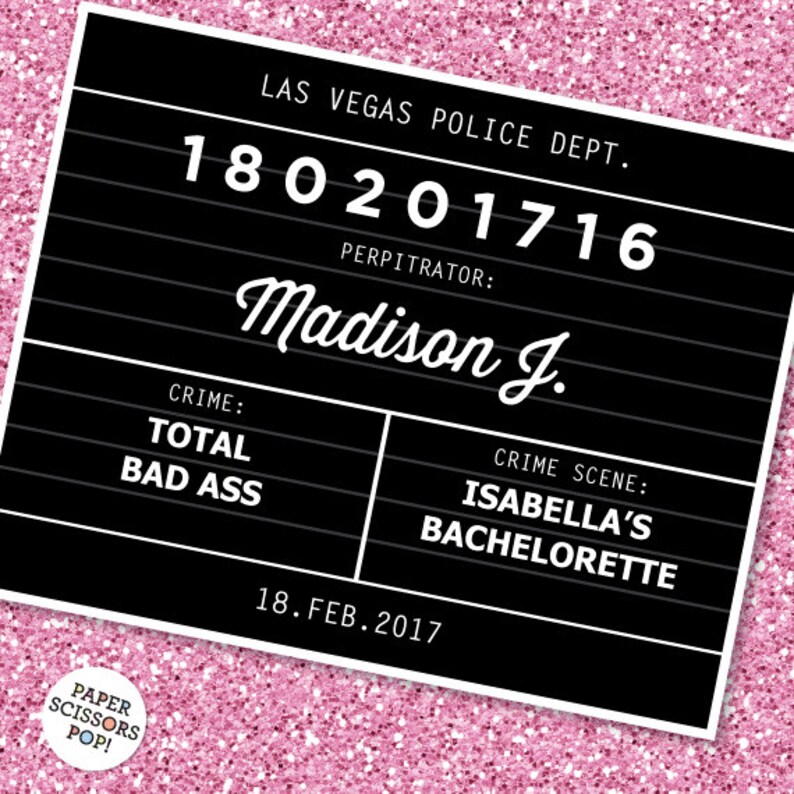 Bachelorette Mugshot Sign Editable Mughot Sign Printable | Etsy