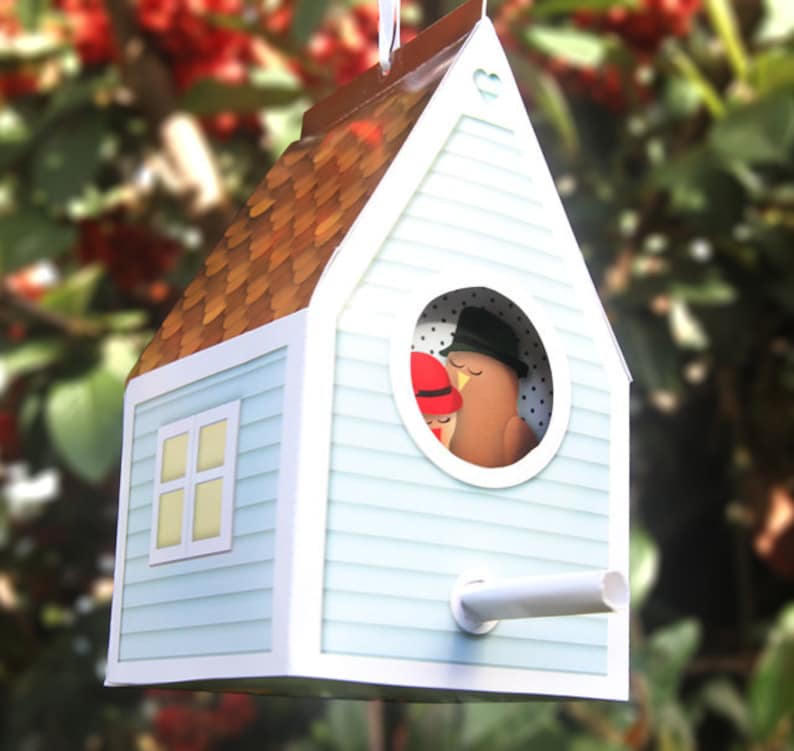 Bird House Gift Box Lovebirds Gift Box Wedding Gift House Etsy