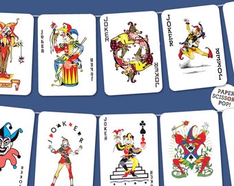 Casino Vegas Party Joker decoration, Poker night, Vegas themed decor Playing Cards Party Decoration, casino party decor Digital Download