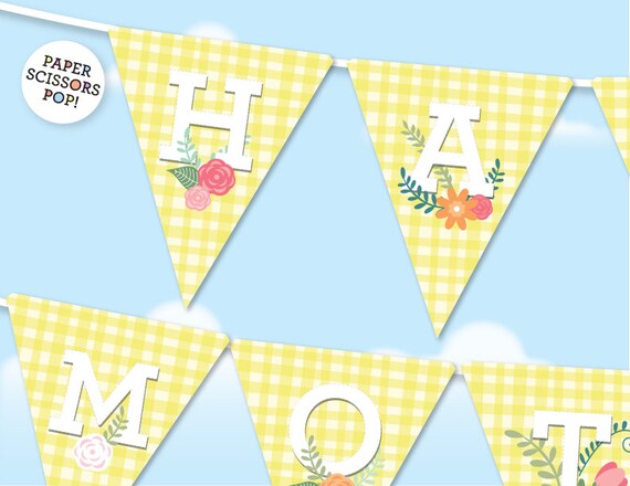 Happy Mothers Day Garland, Mothers Day Decor, Mothers Day Banner, Gift for Mom, Happy Mom's Day, Gift for Mom, Mothers Day Banner Flowers Il_570xn