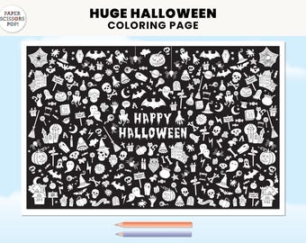 Halloween Halloween Malseite zum sofortigen Download, Ausmalseiten zum Ausdrucken, Halloween Ausmalbilder, Malvorlage, Malvorlage