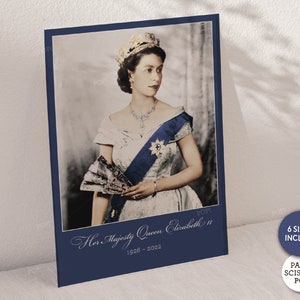 Queen Elizabeth memorial printable poster, Instant download, young Queen Elizabeth download Her Majesty Queen of England vintage portrait