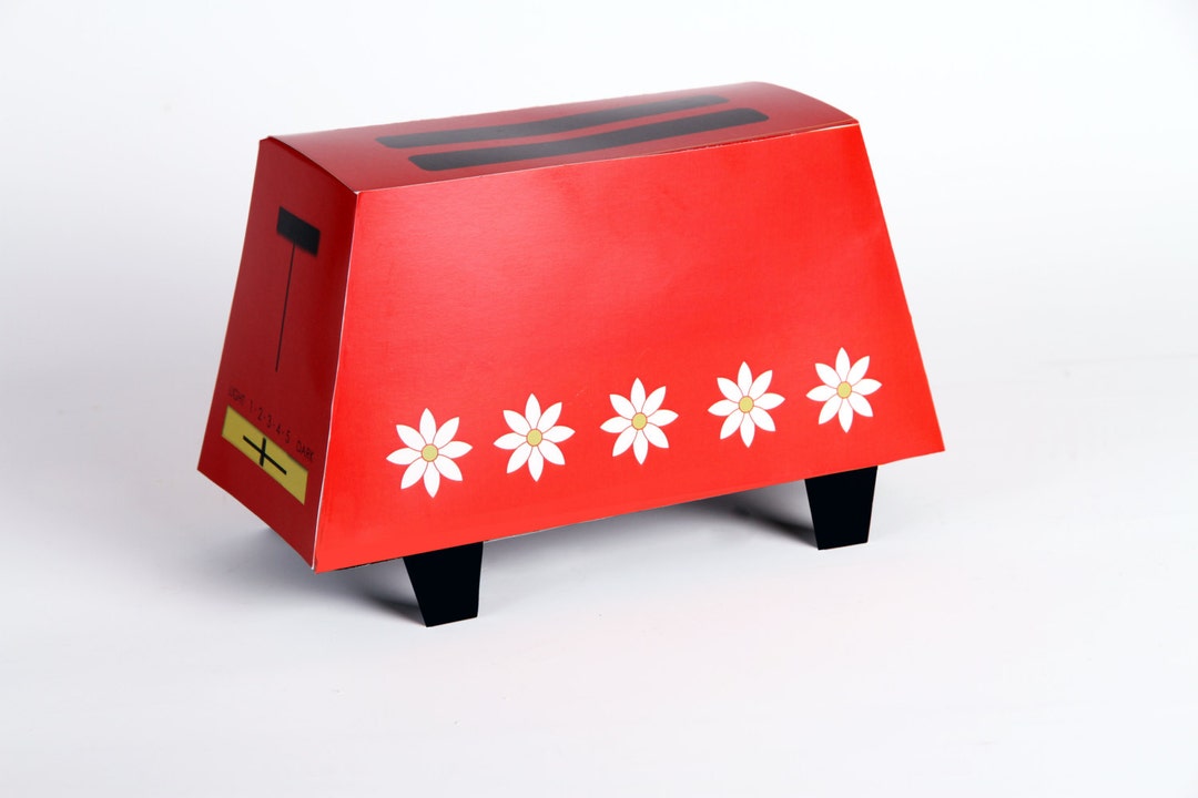 Retro Toaster Favor Box Template, Printable Toaster Wedding Gift