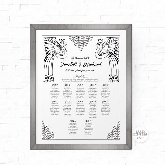 Guest List Seating Chart Template