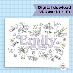 Custom Name Coloring Page Printable, Personalized Coloring Page ...