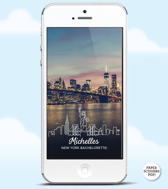 New York Snapchat Geofilter, New York Bachelorette Weekend Filter, New York Geofilter, Minimalist, Statue of Liberty, New York Birthday Il_570xn