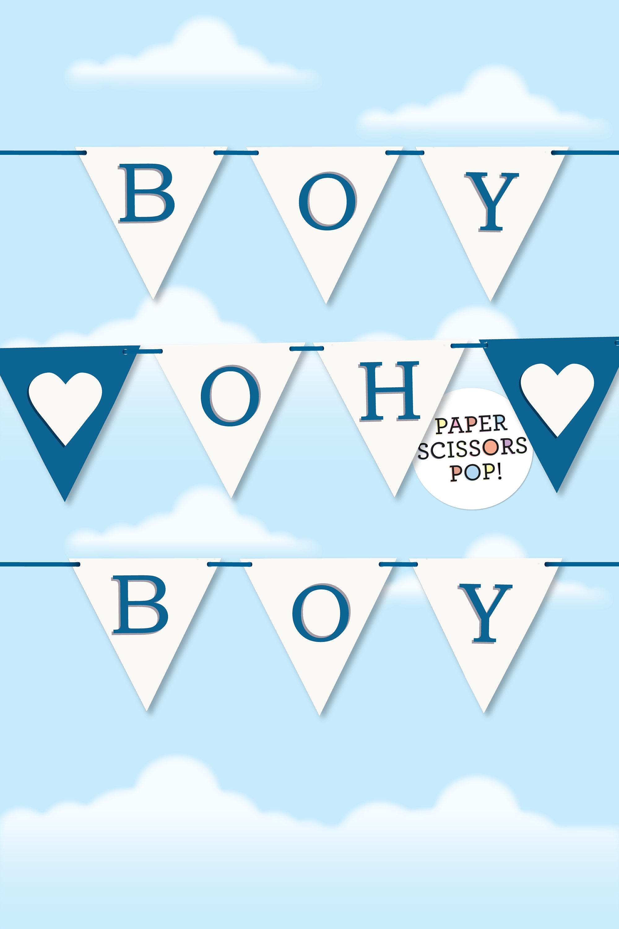 boy oh boy printable banner ahoy it s a boy baby shower etsy