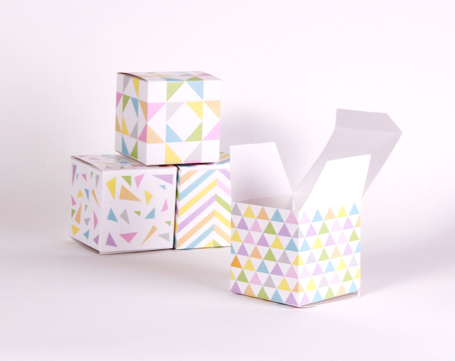 Pastel Rounded Box Pastel Geometric Favor Box Printable, Small Gift Box (digital Download ...