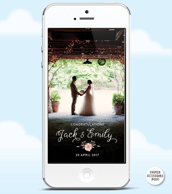 Floral Snapchat Geofilter Summer Wedding Photo Floral Filter, Custom Filter Floral Geofilter, Pastel Flowers Calligraphy Barn Wedding Filter Il_570xn