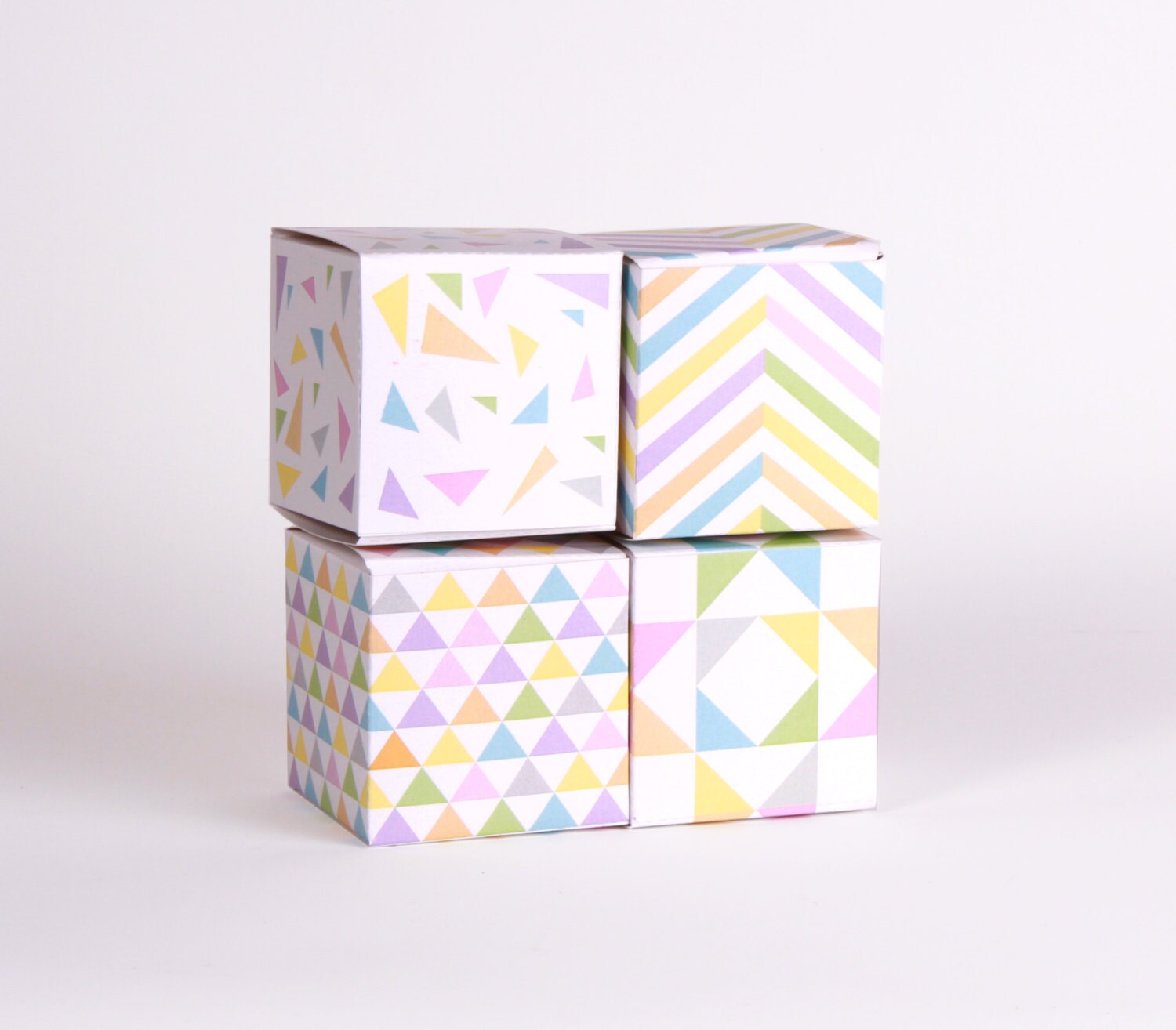 Pastel Rounded Box Pastel Geometric Favor Box Printable, Small Gift Box (digital Download ...