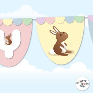 Happy Easter Banner, Easter Bunny, Easter Bunting, Easter Decorations, Easter Bunny Banner, Easter photo prop, Easter Egg Instant Download image 2