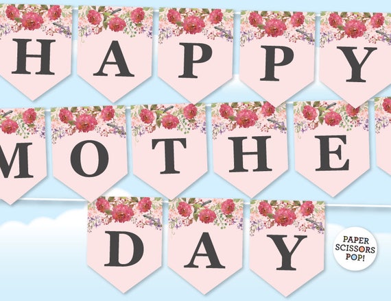 Mother S Day Garland Printable Banner Mother S Day Etsy