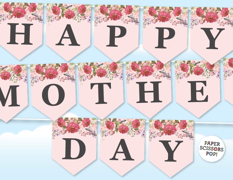 Mother&rsquo;s Day Garland Printable Banner Mother&rsquo;s Day | Etsy
