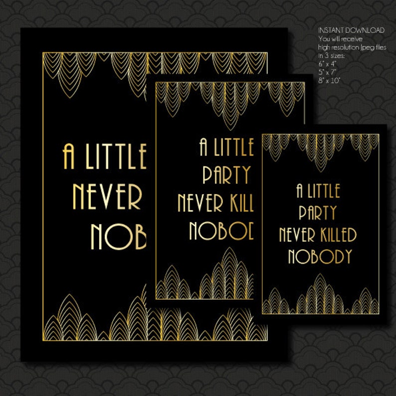 A Little Party Never Killed Nobody Great Gatsby Quote A Little Party Never Killed Nobody Great Gatsby Quote Roaring | Etsy