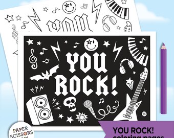Você arrasa! Desenhos para colorir de música para crianças e adultos, desenhos para colorir de música para aniversário, desenhos para colorir de música para o papai, folha de atividades escolares