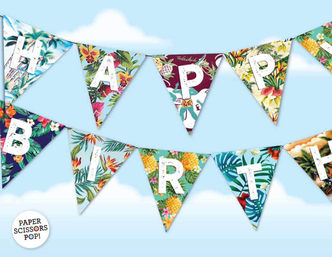 hawaiian-birthday-banner-template-diy-printable-topical-luau-birthday-banner-moana-birthday-banner-custom-personalized-banner-printable-etsy