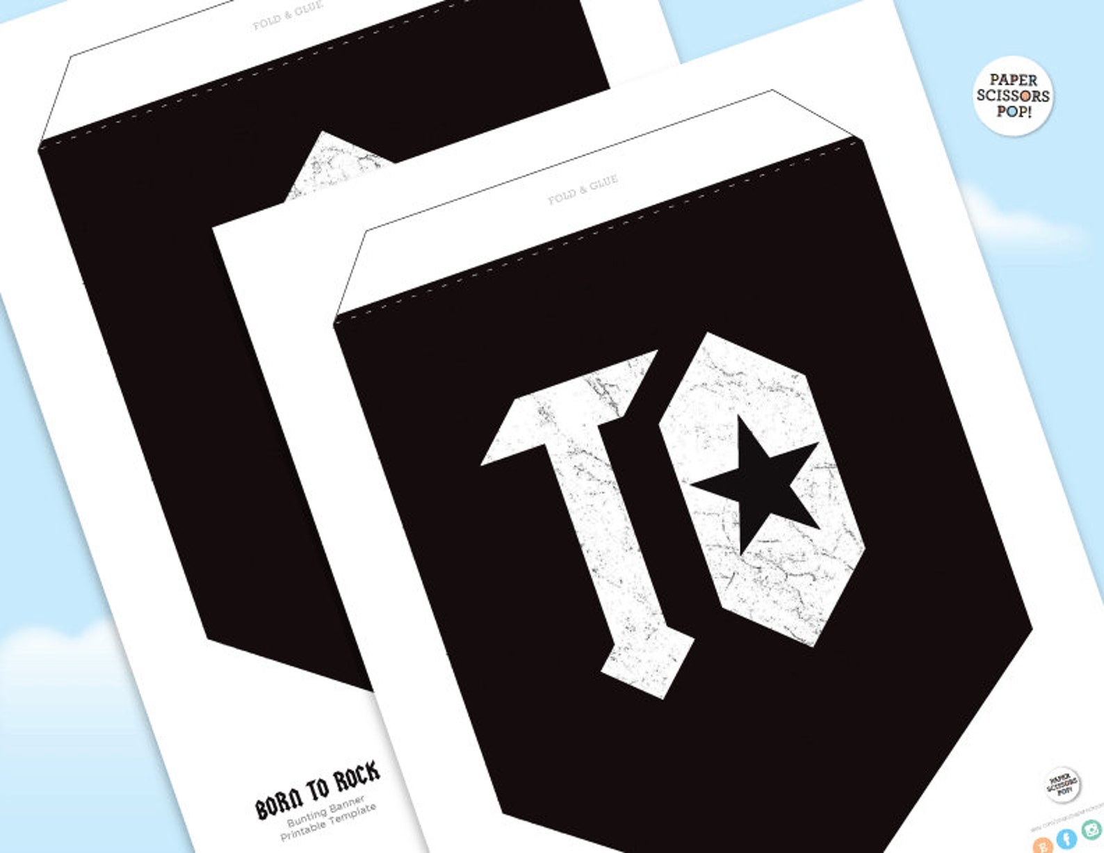 Born to Rock Banner, One Rocks Banner Template, Instant Download ...