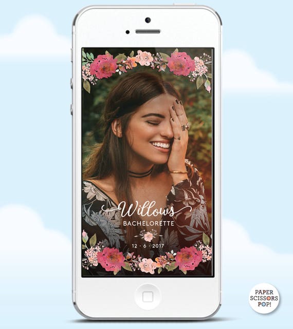 Boho Floral Snapchat Geofilter, Summer Flowers Bachelorette Photo Floral Filter, Custom Filter, Floral Geofilter, Boho Bachelorette Filter Il_570xn