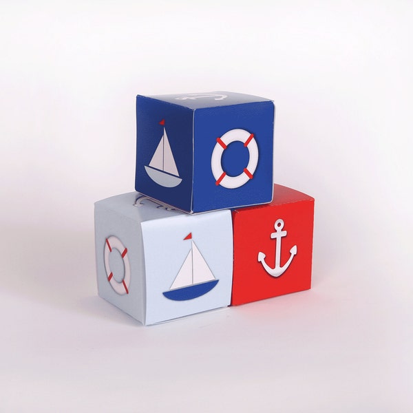 Nautical Favor Boxes, 4th of July Favors, Nautical 4th of July Party Favor Boxes, Nautical Party Favors, Nautical  Anchor Favors