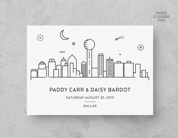 Levendig kat landbouw Bewaar deze datum Dallas Dallas briefkaart minimalistische | Etsy