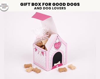Pink Puppy Party Favor, DIY Dog Treat Box