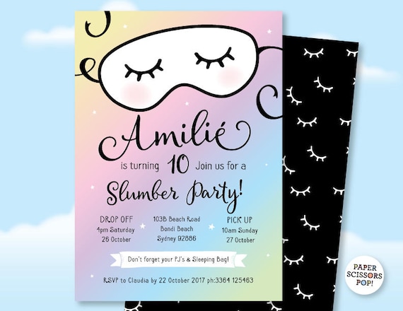 Pajama Party Sleepover Invitation, Slumber Party Invitation, Onesie Party  Invite Pajama Party Invite, Sleep Over Invite, 12th Birthday -  Denmark