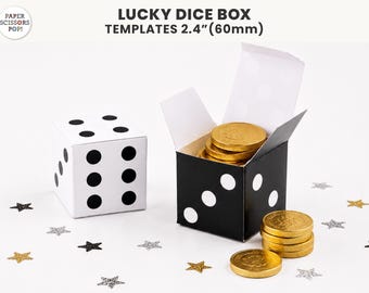 Dice Favor Box Template, Casino Party Decor (Instant Download)