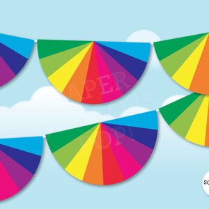 Rainbow Garland, Printable Rainbow Party Bunting, Rainbow Baby Birthday, Rainbow Nursery Pride Party Decoration, Party Photo Prop LBGT Party