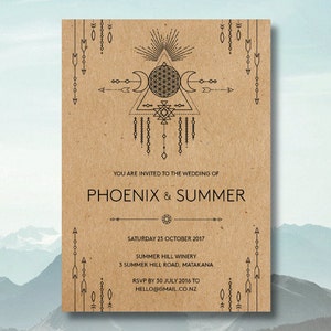 Invito di nozze Boho, Invito all'addio al nubilato Boho, Dream Catcher Save the Date, Invito di nozze Boho, Matrimonio tribale, Invito Boho