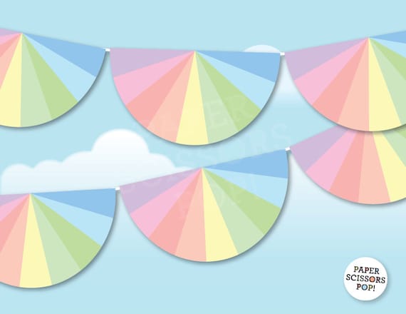 Printable rainbow banner, cake smash 1st birthday photo prop, Unicorn party decor, rainbow nursery decor, Unicorn theme photo prop Il_570xn