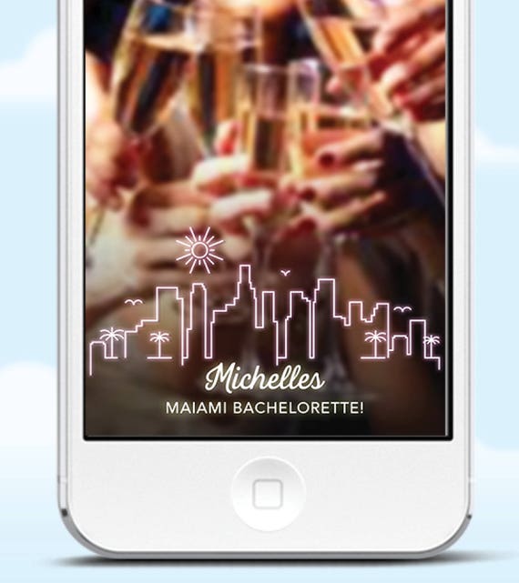 Miami Snapchat Geofilter, Miami Bachelorette Weekend Filter, Minimalist, Miami Geofilter, Miami Birthday Filter, Neon Filter Il_570xn
