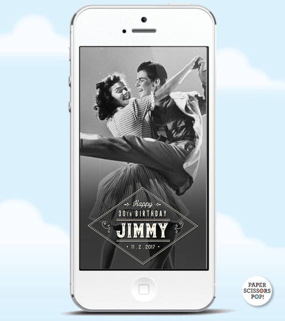 Vintage Snapchat Filter for Him, Retro Geofilter for Him Masculine Filter, Guy's Birthday Filter, Mens Snapchat, Man's 30th Filter. 40th Il_570xn