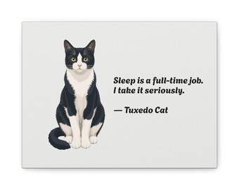 Leinwandbild „Tuxedo Cat“ | Lustiges Wandbild mit Katzenmotiv | Geschenk für Tuxedo-Cat-Liebhaber