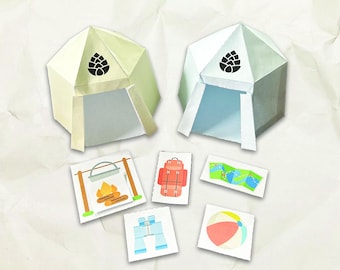 Camping Tent Craft Kid Activity Printable Digital Download