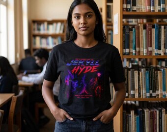 Jekyll and Hyde Gothic Shirt | Vintage Horror Synthwave Tee | Robert Louis Stevenson Graphic T-Shirt | Classic Literature Gift