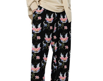 All-over print unisex wide-leg pants FLORAL DRAGON