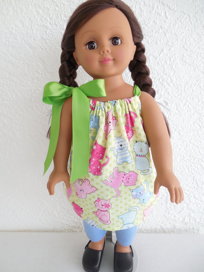 18 inch Doll Kitty Print Pillowcase Dress fits American Girl Etsy