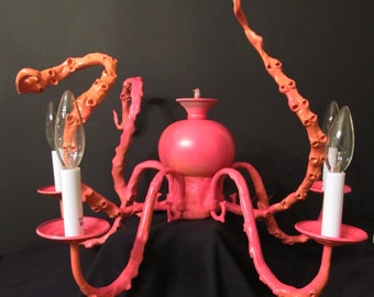 Beach Coastal Child's Nursery Octopus Chandelier - CHOOSE COLOR Apalachicola Charleston Savannah St Augustine Panhandle 30A New Orleans